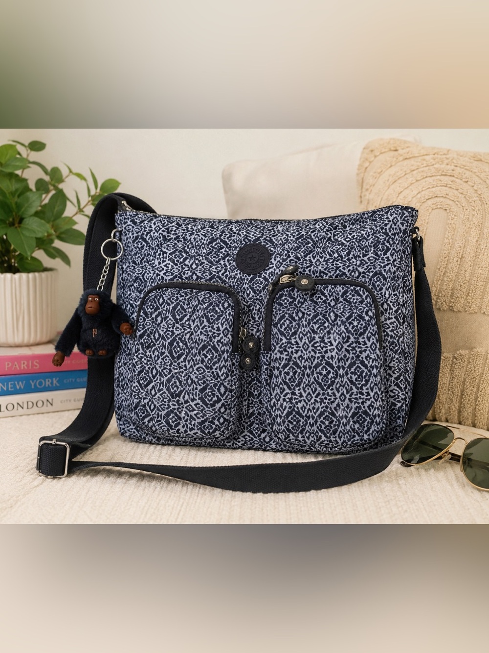 Kipling Sidney Shoulder Travel Crossbody Bag | Geometric Print